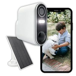 Konyks Camini Air 2 Solar bezprzewodowa kamera monitorująca WiFi z panelem słonecznym, powiadomienia o wykrywaniu ruchu, kolorowe noktowizor, funkcja oświetlenia i syrena