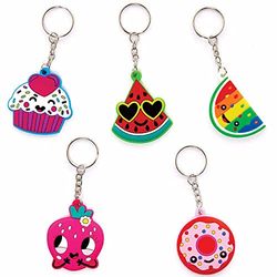 Baker Ross Porte Clés motif Fruits et Bonbons - Lot de 10, Activites Manuelles pour Enfants (FC951)