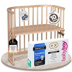 Babybay Berço original babybay de madeira maciça de faia / compacta e conversível / a altura da cama da criança continuamente ajustável e ecológica/um berço que cresce junto com a criança, lacado