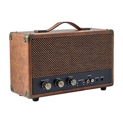 GPO Westwood Mini Haut-Parleur avec Bluetooth, entrée RCA et Batterie Rechargeable Marron