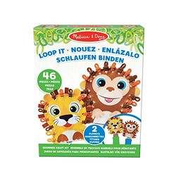 Melissa & Doug Loop it! Safaripop-knutselset voor beginners - leeuwen- en apen-handpoppen van vilt, 40 lussen