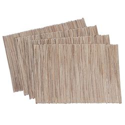 SARO LIFESTYLE Melaya Collection Lot de 4 Sets de Table tissés chatoyants, 35,6 x 50,8 cm, Naturel
