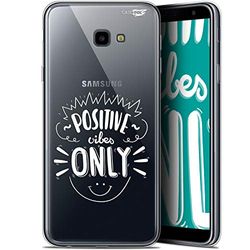 Caseink fodral för Samsung Galaxy J4 Plus J4+ (6) Gel HD [ ny kollektion - mjuk - stötskyddad - tryckt i Frankrike] Positive Vibes Only