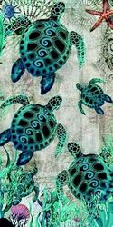 Miracle Home. Toalla Microfibra Tortugas Marinas, 100% Poliéster, 95 X 175 cm. 11850