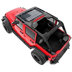 Savadicar Pare-Soleil en Maille pour Jeep Wrangler JK JKU 2/4 Portes 2007-2018, fournit Une Protection UV, Polyester Durable, Noir