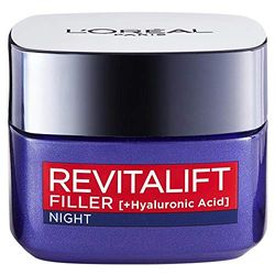 L'Oréal Paris, anti-ageing-nattkräm för mogen hud, Revitalift Filler Night kräm, 50 ml