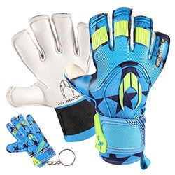 HO Soccer Supremo Pro II kontakt Special torwarhandskar, unisex vuxna 43 blå/lime