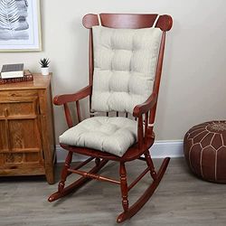 Klear Vu The Gripper - Juego de Cojines Antideslizantes para Mecedora con Acolchado Grueso, Incluye Almohadilla de Asiento y Almohada de Respaldo con Lazos para Interior de Sala de Estar, 17 x 17