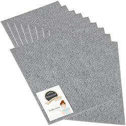 Adsamm® / 10 x self-adhesive Felt Sheets/Grey / 7.87x11.81'' (200x300 mm) / rectangular / 0.138'' / 3.5 mm thick stick-on furniture felt glides/Furniture & Chair Glides