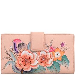 Anna by Anuschka Women’s Hand-Painted Genuine Leather Two Fold Wallet - Vintage Garden