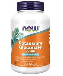 Now Foods Gluconato de Potasio (Potassium Gluconate), 99mg, 250 Tabletas Veganas