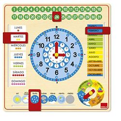 Goula - Relógio calendário, jogo educativo pré-escolar para aprender diferentes conceitos de tempo a partir dos 3 anos
