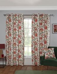 ILIV Sundour Linden Eyelet Curtains Ring Top Curtain Pair Cream 66x54 (229x229cm)
