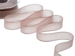 Furlanis - Velo Luminoso, Nastro Decorativo Italiano Per Confezioni, Bomboniere, Pacchi Regalo - Cipria Scuro, 15 mm x 20 m