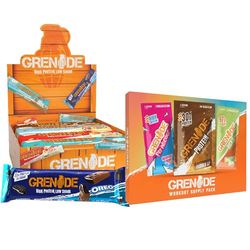 Grenade Selection Box - High Protein, Low Sugar, 12 x 60 g Variety Pack & Grenade Workout Sample Bundle, Single Serving per Supplement Powder