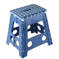 Kesper 705182 Opvouwbare kruk, 31 x 22 x 39 cm, kunststof, blauw
