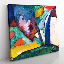The Waterfall by Wassily kandinsky Classic Painting Canvas Wall Art Print Ready to Hang, Framed Picture for Living Room Bedroom Home Office Décor, 35x35 cm (14x14 Inch)