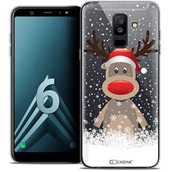 Caseink Fodral för Samsung Galaxy A6 Plus 2018 (6) fodral [kristallgel HD mönster jul 2017 kollektion hjort design med mössa - mjuk - ultratunn - tryckt i Frankrike]