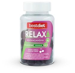 BestDiet - Gummies Relax Ashwagandha - Complemento alimenticio Vegano – formato caramelos de goma - para relajación - con Extracto Seco De Raíz De Ashwagandha Y Vitaminas – 150gr