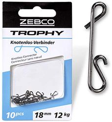 Zebco Kwaliteit Trophy Knopenloze Connector Hengelaccessoires Swirvel Vissen Kleine onderdelen Angel Accessoires, diverse, L: 16mm 8kg / 10 stuks