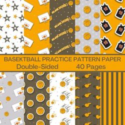 Basketball Practice Scrapbook Paper 40 Pages 20 Sheets: Double Sided Pattern Paper for Scrapbooking, Card Making, Origami, DIY and More