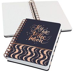 SIGEL JN625 Jolie Libreta de espiral, Moonlight Melody, cuadriculado con puntos (impresión Dot), 120 g/m², 16,8 x 21,5 cm, tapa dura, 240 páginas, negro, beige, albaricoque