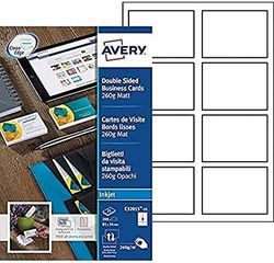 Avery Zweckform C32015-25 Premium Business Cards Special Inkjet Coating on Both Sides Matte Finish 85 x 54 mm / 25 Sheets / 200 Items