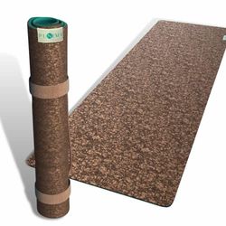 PUNIMA Yogamat XXL zonder TPE, 100% natuurlijk rubber en premium kurk uit Portugal, extra breed en lang, geen lijm en weekmakers, fitnessmat, yogamat, 183 x 68 x 0,4 cm