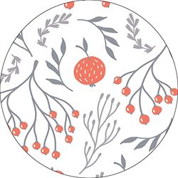 Bonateks, Round Digital Printed Mouse Pad, Non-Slip Base, for Office and Home, Diameter:22cm
