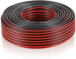 Electraline 10839 HiFi-kabel 03VH-H voor luidspreker, doorsnede 2 x 0,75 mm, 50 m, zwart/rood