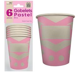 surprisez vous GOBELETS X 6 PASTEL 25CL ROSE