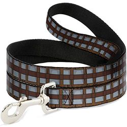 Correa para Perro Star Wars Chewbacca Bandolier de Color marrón Gris 4 pies de Largo 1.5 Pulgadas de Ancho