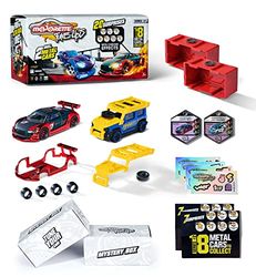 Majorette- Tune Up's Coches de Metal de Juguete para tunear, Pack 20 Sorpresas con 2 Coches, 8 Accesorios, 4 Hojas de Pegatinas, 2 fichas, 2 Flyers, 2 Cajas de colección, 212051008