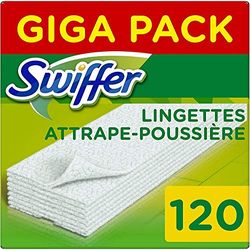 Swiffer Recharges Lingettes Sèches pour Balai Swiffer 120 (3 Unités x 40) Lingettes Nettoyantes, Attrape et Retient la Poussière