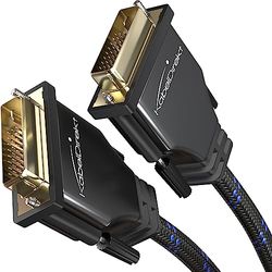 KabelDirekt – Cable DVI Dual Link – con núcleo de ferrita para una transmisión de señal sin interferencias – 2m (cable de monitor DVI-D/24+1, 2560x1600 a 60Hz, Full HD/1080p, nylon)