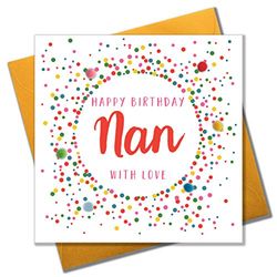 Pom Pom "feliz cumpleaños Nan, Tarjeta de felicitación con amor"