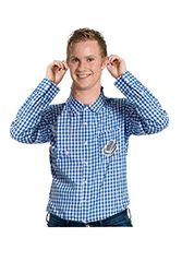 Folat CC-FO-63369 Oktoberfest Shirt, XL/XXL, Blue, Checkered