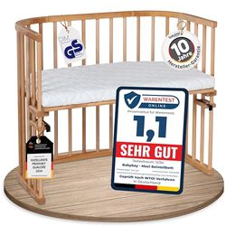 babybay Maxi lit cododo en Bois de hêtre Massif/Compact et modulable/Hauteur du lit réglable en continu/lit bébé évolutif (cœur de hêtre huilé) / avec Matelas