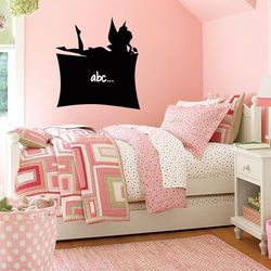 Ambiance Sticker Leisteen schoolbord – muurstickers zelfklevend afwasbaar – silhouet fee – H 50 x B 45 cm