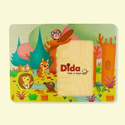 Dida - Cadre photo bois enfant – Animaux de la forêt - Cadre pour photo verticale