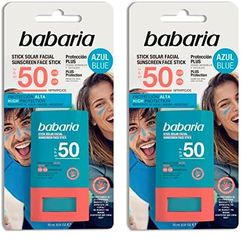 BABARIA- Stick Solar Facial 50 Azul - 20g | Color Azul | Surf Stick | Protección Muy Alta Contra | Apto Para Zonas Sensibles Y Tatuajes |resistente Al Agua | 100% Vegano (Paquete de 2)