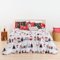 BELUM | Påslakan jul 50% bomull - 50% polyester, Påslakan med knappar Lappland 17 90 (155x220)