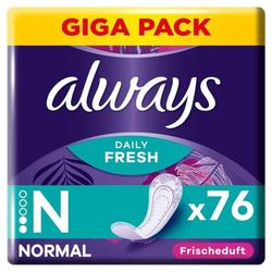 Always Dailies - Salvaslip da donna Fresh & Protect Normal (76 assorbenti), confezione giga, con profumo sottile, traspirante, flessibile e confortevole, con nucleo assorbente