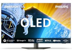 Philips Ambilight 48OLED819 4K OLED Smart TV - Display 48'' con P5 AI Perfect Picture Ultra HD Google TV Dolby Vision e Dolby Atmos Sound, Funziona con Alexa e Google Assistant - Cornice in metallo