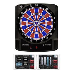 Carromco Dartboard Turbo Charger - Bersaglio elettronico per freccette con funzione app per smartphone o tablet - freccette con 16 giochi per 1-8 giocatori, di cui 6 freccette e 20 punte di ricambio