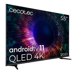 Cecotec TV LED 55" Smart TV Serie A2 ALU20055ZS. 4K UHD, Android 11, Design Senza Cornice, Piedistallo, MEMC, Dolby Vision e Dolby Atmos, HDR10, 2 Altoparlanti da 10W, Modello 2023