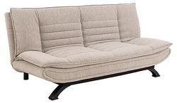 AC Design Furniture Jasper Divano letto in beige, 3 posizioni, moderno, 3 posti, senza braccioli, divano imbottito con rivestimento bouclé e gambe nere, larghezza 196 x altezza 91 x profondità 98 cm