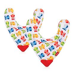 Nuby – haklapp med bitshörn 2 stycken – 3 m +, röd