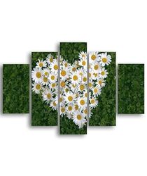 Homemania HM205MDF027 Cuadro - Flores - Naturaleza, MDF, Multicolor, 95 x 0.3 x 60 cm, Set de 5 Piezas