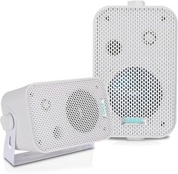 Pyle Altoparlanti, Casse Audio Impermeabili da Esterno, Speaker a 2 Vie da 8,9 Centimetri per Parete o Soffitto, Griglie Resistenti, Montaggio Universale, Bianchi